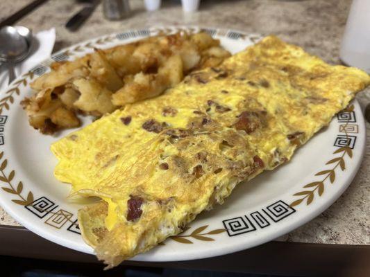 Swiss Cheese & Bacon Omelette