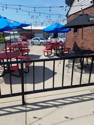 plenty of umbrellas for the outside patio area