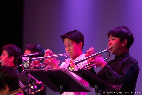 Giant Steps Big Band trumpets learn to improvise and solo.