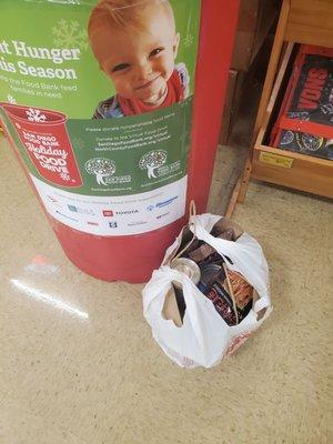 Holiday Food Drive Donation Barrel