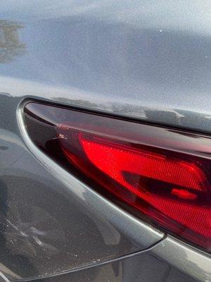 Deep scratches on taillight