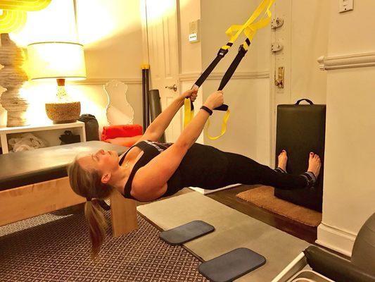 Wow!! TRX?!!!! Katie can manage it!