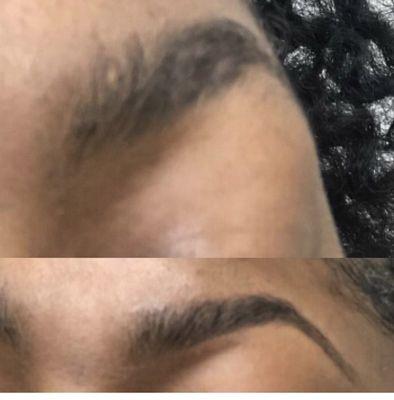 Before & after eyebrows threading