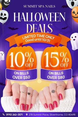 LIMITED-TIME HALLOWEEN DEAL
10% OFF on Bills Over $50
15% OFF on Bills Over $80
Good until 10/31/2024