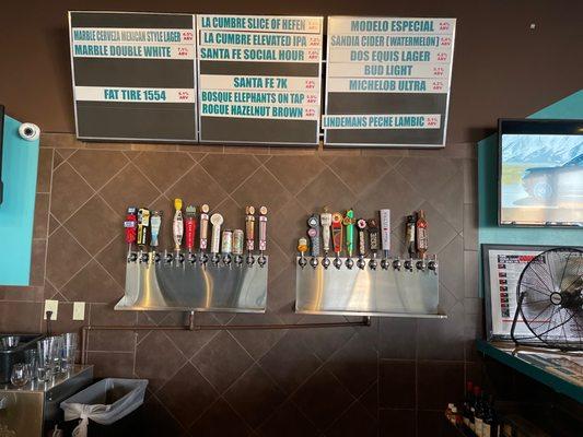 Taps and beer list