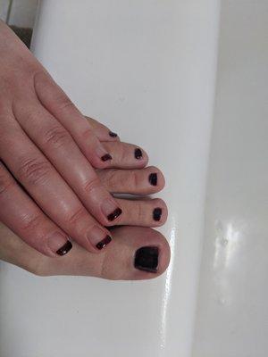 Pedicure and gel french manicure