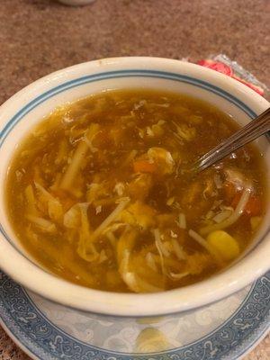 Egg flower soup (o added soy sauce)