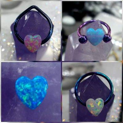 Captive vead ring heart shaped opals! Im in the In shop Wednesday through Saturday 12pm-10pm