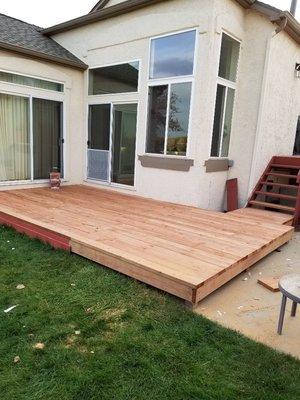 Extended and rebuilt deck