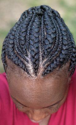 Medium & small cornrows with updo