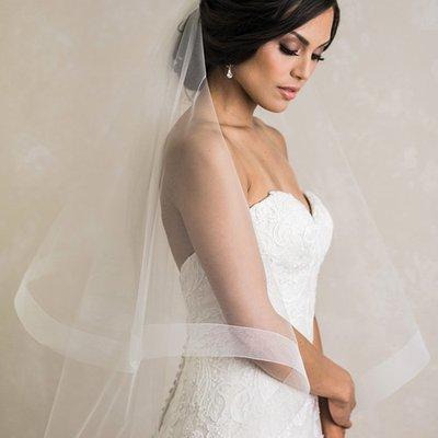 Bel Aire bridal veil available in short and cathedral length