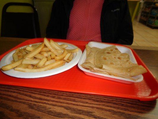 Cheese Quesadilla & French Fries