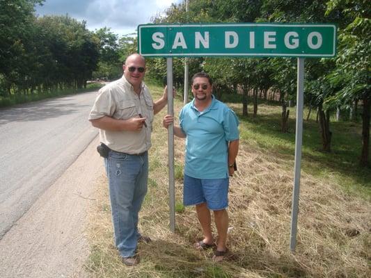 Christopher Mey, Director of International Sales for Rocky Patel, and Paul Davis, Manager of JR Cigars, visit San Diego, HN.