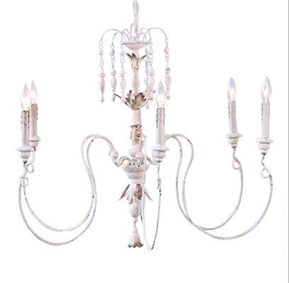 6 light white wash chandelier