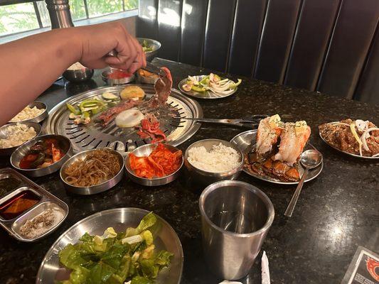 Lobster, steak and beef bulgogi.