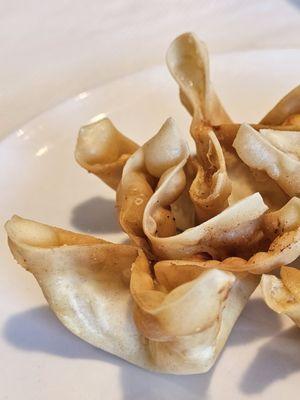 Close-up of the Crab Rangoon appetizer. Fresh and crispy.