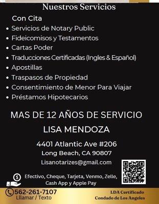 Servicios con cita