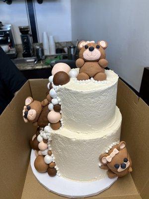 Two tier baby shower cake