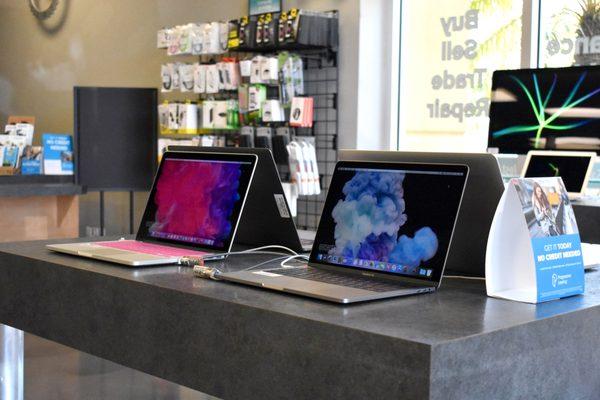 MacBook Pros in the showroom