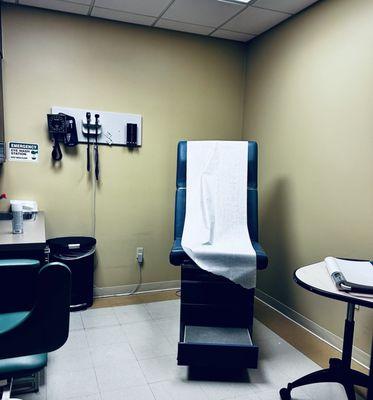 One of several exam rooms. It's neat, clean, and organized.