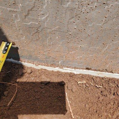 Picture showing the water and sand up on edge