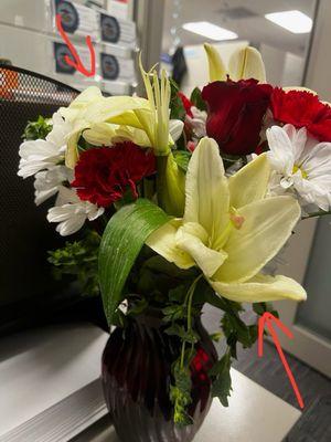 These flowers were ordered and delivered the same day and the quality of these flowers is horrible considering the price.