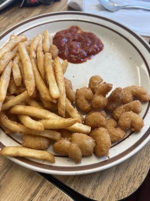 21 piece shrimp, and brew city fries