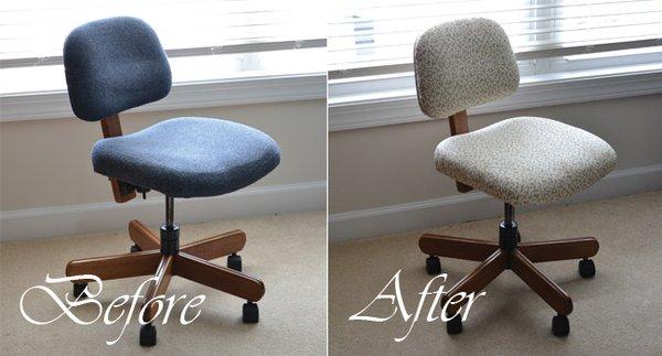 Before and after reupholstery