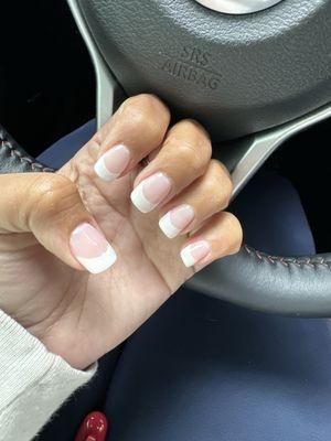 The first time I came in and had French done with powder dip only. Love them!