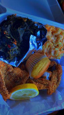 Catfish Greens Mac and Cheese Cornbread