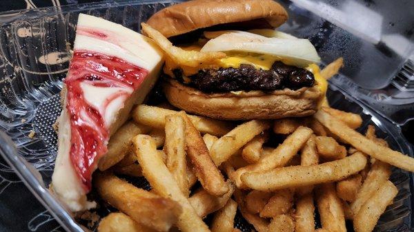 170 burger combo + strawberry cheese cake