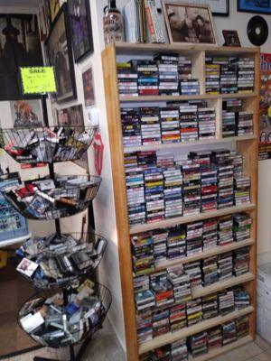 .50 cent cassettes in the wire rack and a book shelf full of cassettes price from $1 to $4!