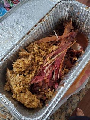 Plain Turkey Leg with Dirty Rice