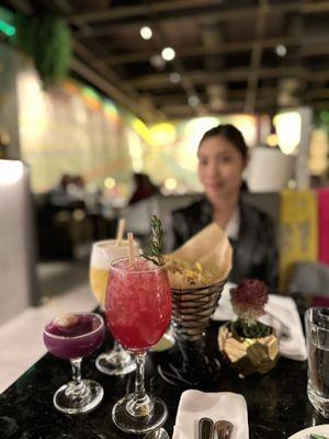 Coconut Lemonade, Lychee Martini, and Pisco Sour