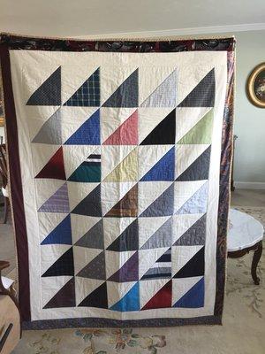 Memory quilt made from your loved ones clothes