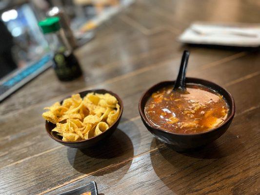 Hot and Sour Soup-  The Extra Crunchy Noodles are my favorite!!