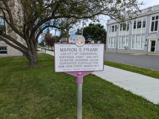 Marion S. Frank Historical Marker, Ogdensburg