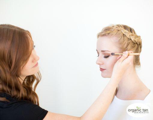 Our makeup artist hard at work getting ready for the spring wedding season!