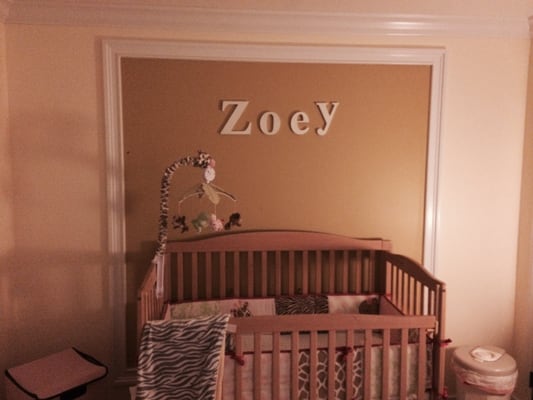 Paint job. Baby's room 3 1/2in casing so the crib can stand out