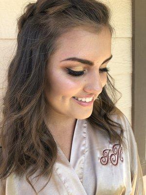 Bridesmaid hair and makeup