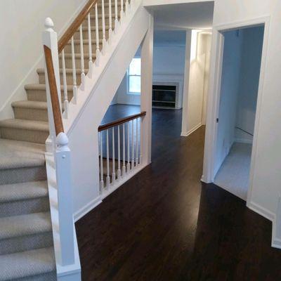 We refinish stairs, stringers, railings, newel posts!