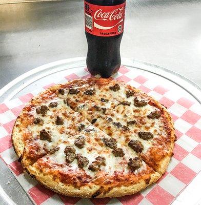 $6 Lunch Combe: 1 Topping Personal Pizza and Pop