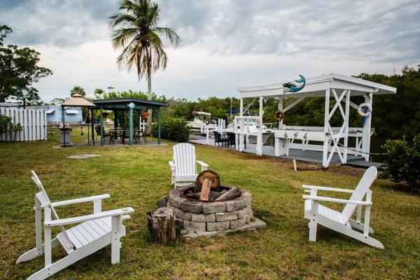 The fire pit at Palm River Home Park.