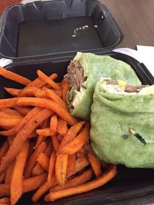 Gyro wrap with sweet potato fires (added side is $1 more)