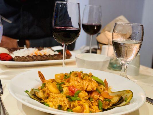 Persian seafood paella