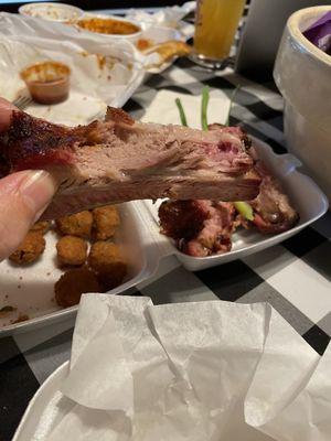 Rib from two meet combo. We tried them all, they were old and tough.