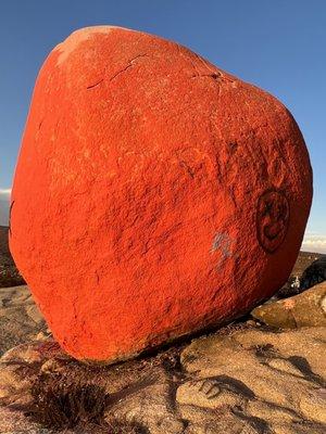 The Gigantic 15 foot Pumpkin Rock that looks very Jack Skellington from the movie Nightmare before Christmas @ Pumpkin Rock Trail in Norco