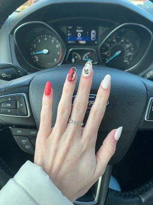 Gel X Extension Manicure by Moli    Polish colors used: TGB Diva and TGB Pina Colada