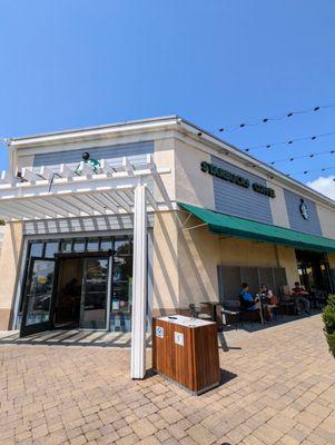 Outside. Storefront, main entrance, and outdoor patio. Located at South Shore Center in Alameda.