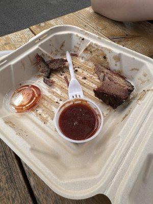 Brisket so good I forgot to take a photo first!